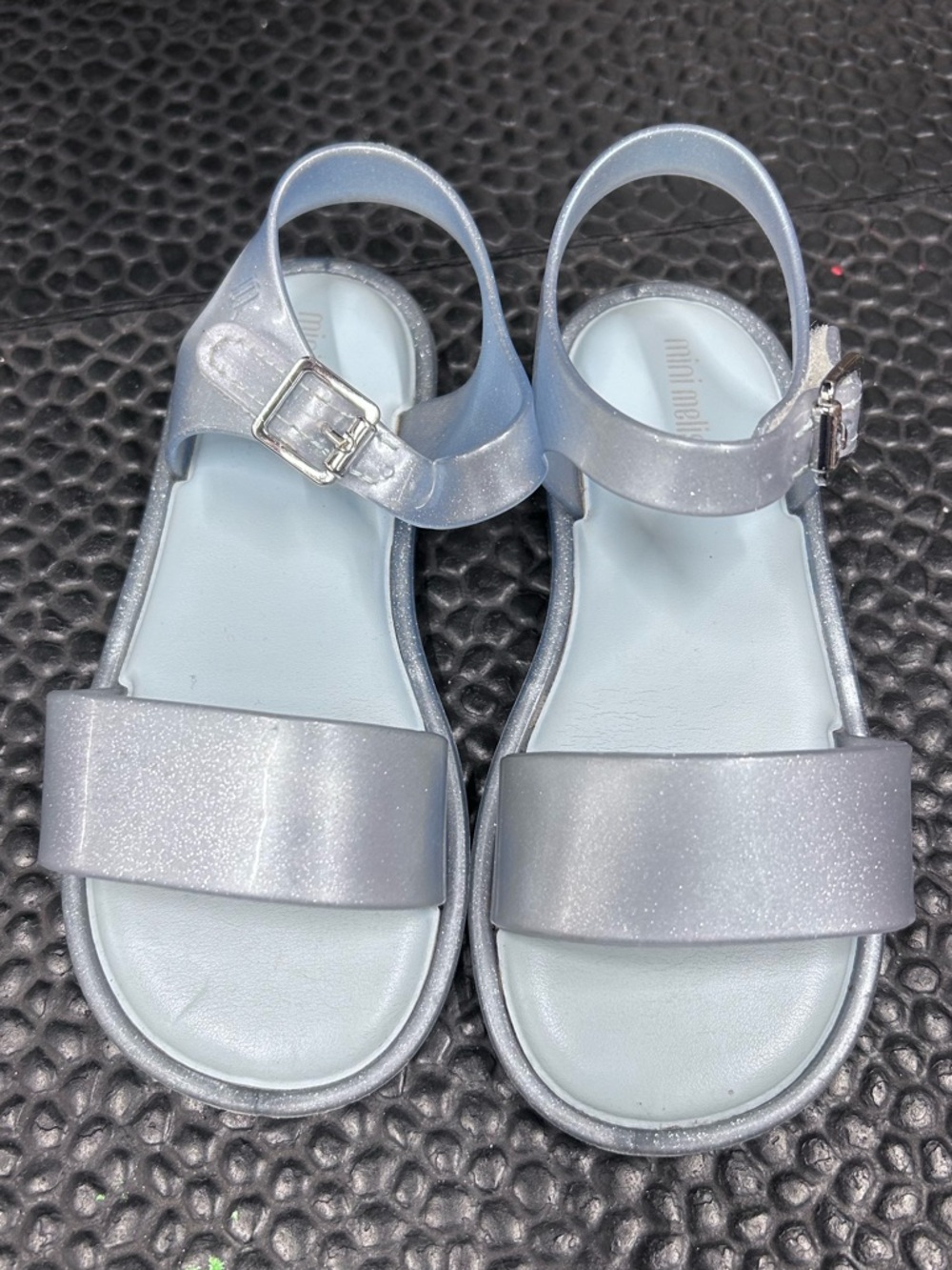 Mini Melissa light Blue glitter Mars sandal 10